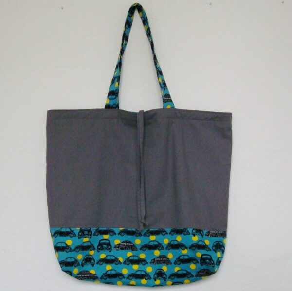 Tas: Kevers turquoise, grijs met geel - Afbeelding 2