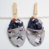 Slofjes: Space beige/grijs met blauw/grijs